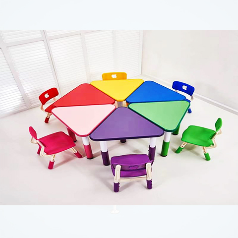 Set of colorful pre-school chairs